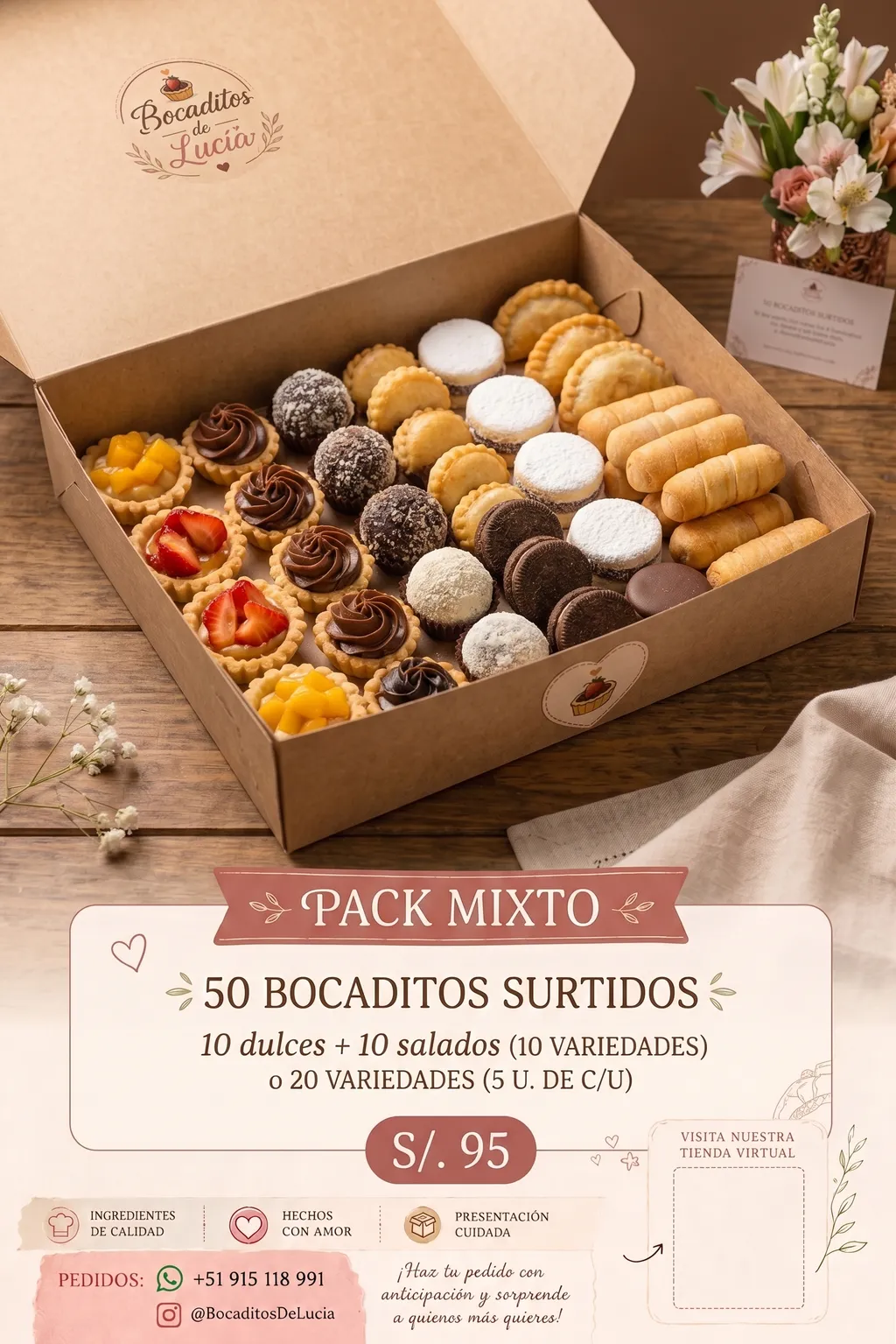 Pack Mixto - 50 Bocaditos Surtidos